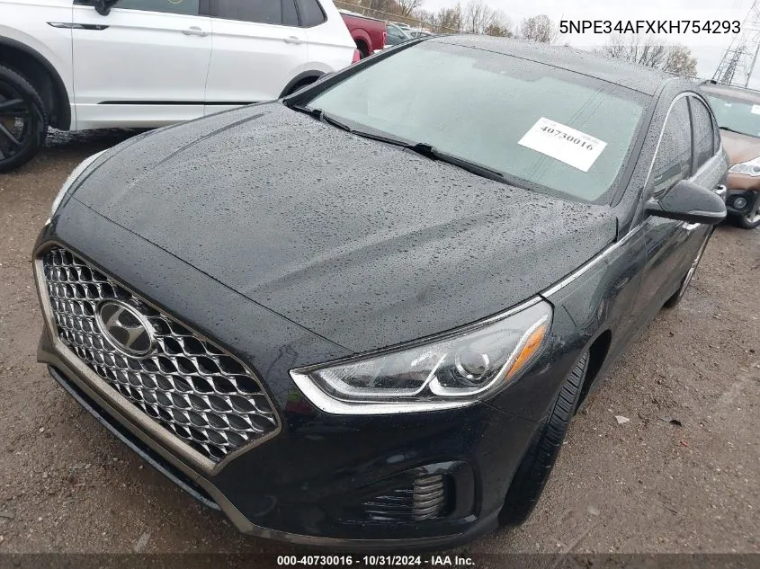 2019 Hyundai Sonata Sel VIN: 5NPE34AFXKH754293 Lot: 40730016