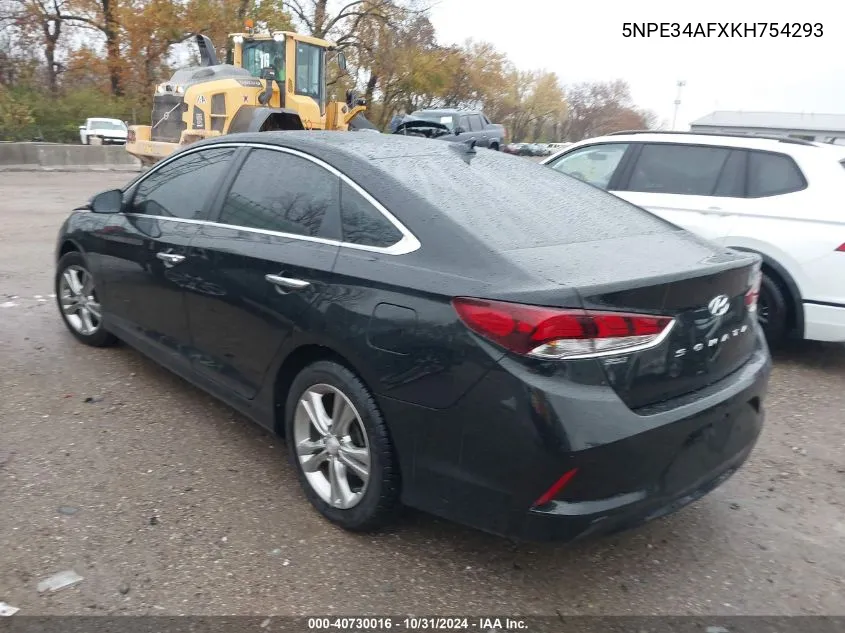 2019 Hyundai Sonata Sel VIN: 5NPE34AFXKH754293 Lot: 40730016