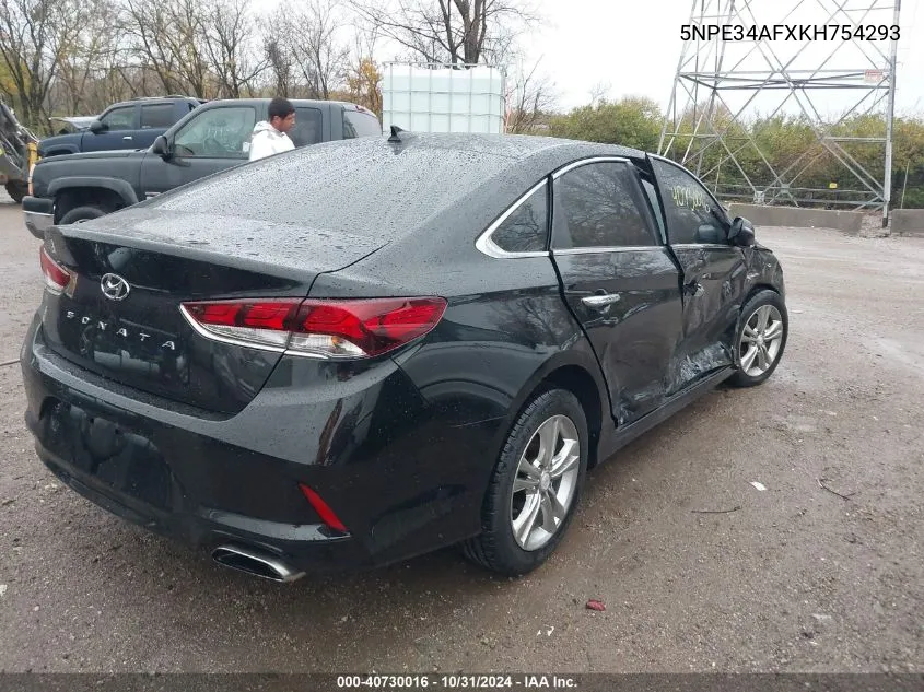 2019 Hyundai Sonata Sel VIN: 5NPE34AFXKH754293 Lot: 40730016