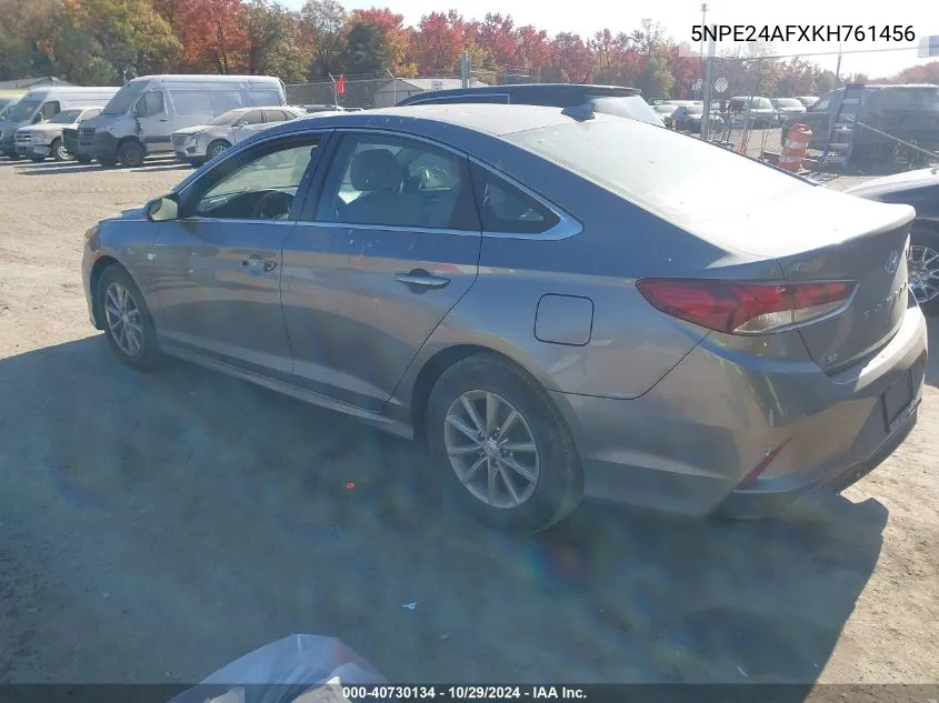 2019 Hyundai Sonata Se VIN: 5NPE24AFXKH761456 Lot: 40730134