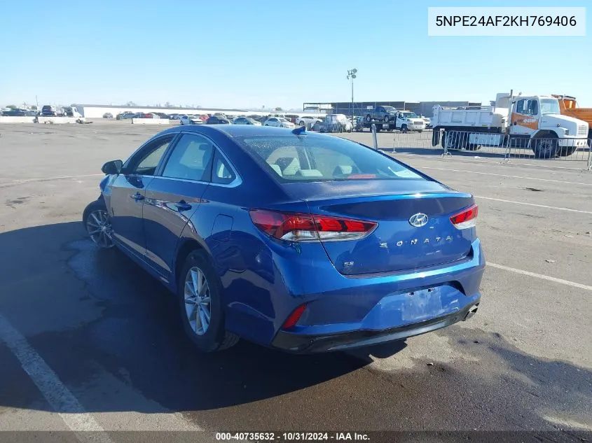 2019 Hyundai Sonata Se VIN: 5NPE24AF2KH769406 Lot: 40735632