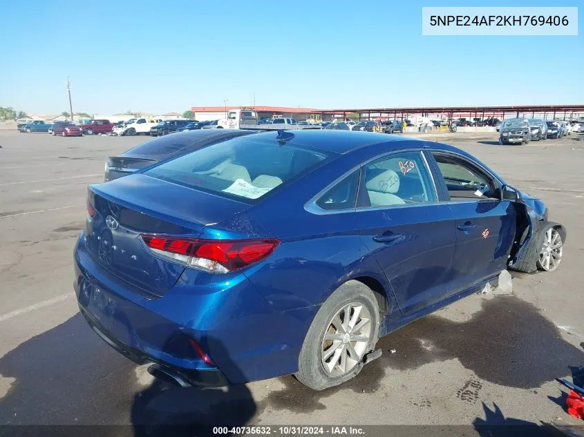 2019 Hyundai Sonata Se VIN: 5NPE24AF2KH769406 Lot: 40735632