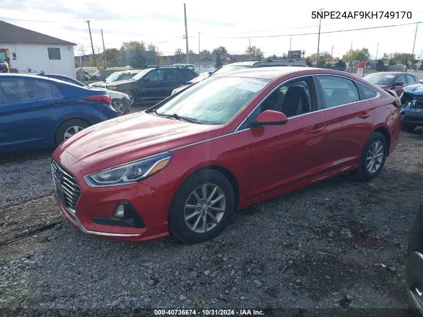 2019 Hyundai Sonata Se VIN: 5NPE24AF9KH749170 Lot: 40736674