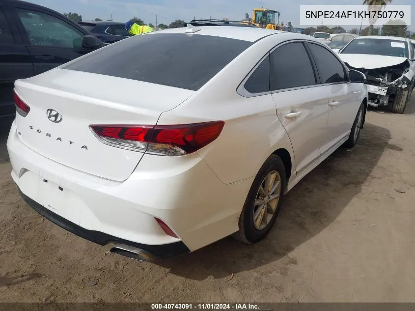 2019 Hyundai Sonata Se VIN: 5NPE24AF1KH750779 Lot: 40743091