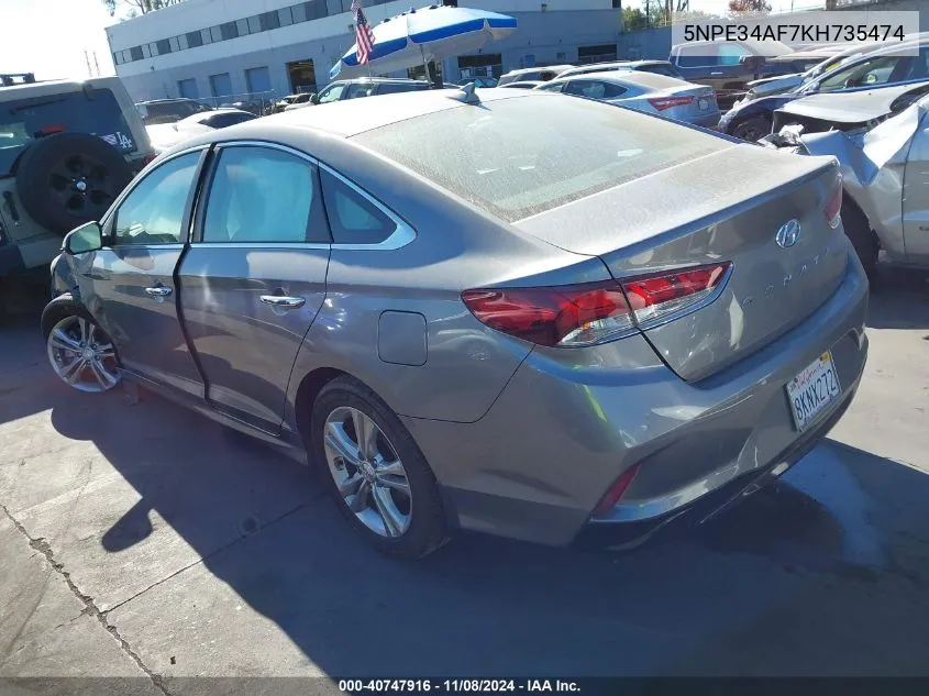 2019 Hyundai Sonata Sel VIN: 5NPE34AF7KH735474 Lot: 40747916