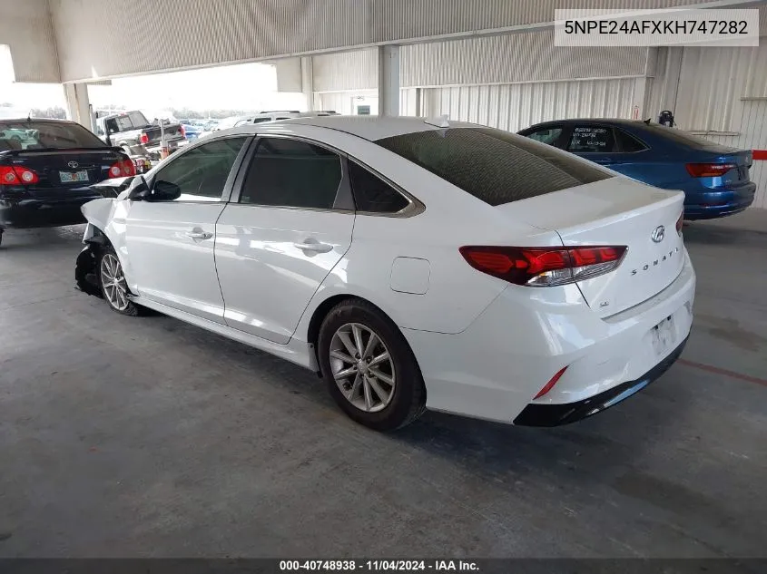 2019 Hyundai Sonata Se VIN: 5NPE24AFXKH747282 Lot: 40748938