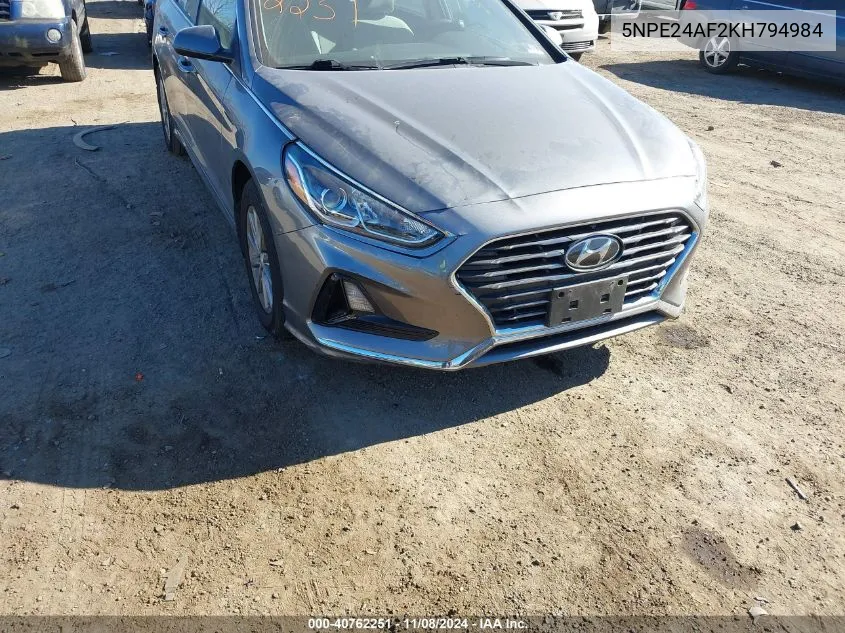 2019 Hyundai Sonata Se VIN: 5NPE24AF2KH794984 Lot: 40762251