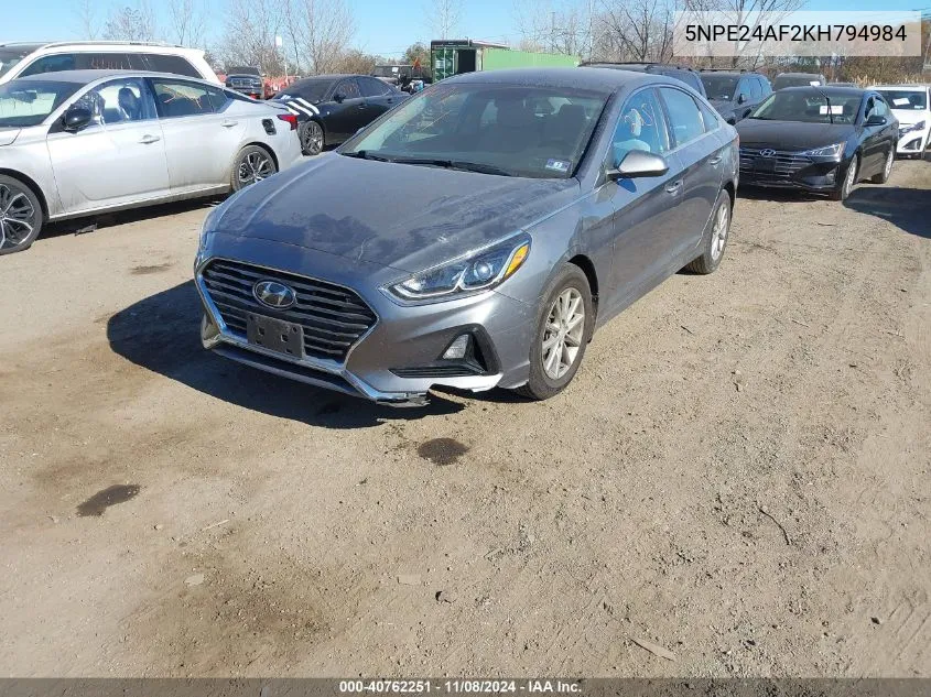 2019 Hyundai Sonata Se VIN: 5NPE24AF2KH794984 Lot: 40762251