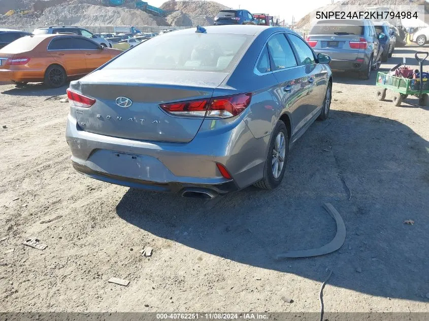 2019 Hyundai Sonata Se VIN: 5NPE24AF2KH794984 Lot: 40762251