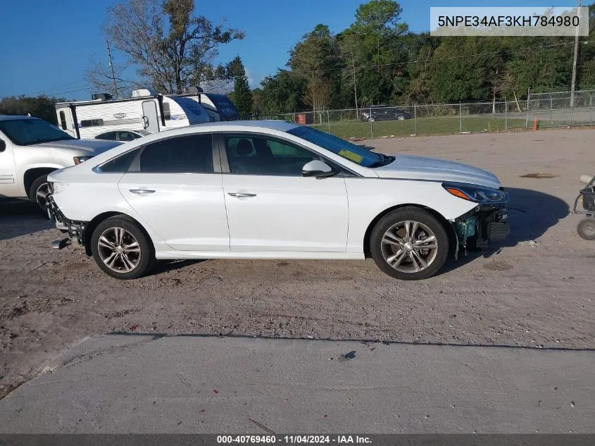 2019 Hyundai Sonata Sel VIN: 5NPE34AF3KH784980 Lot: 40769460