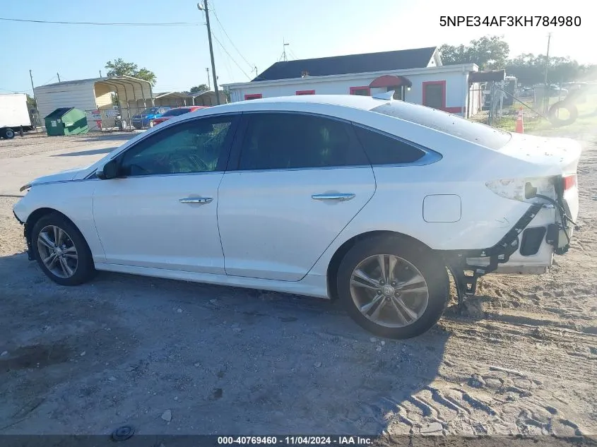 2019 Hyundai Sonata Sel VIN: 5NPE34AF3KH784980 Lot: 40769460