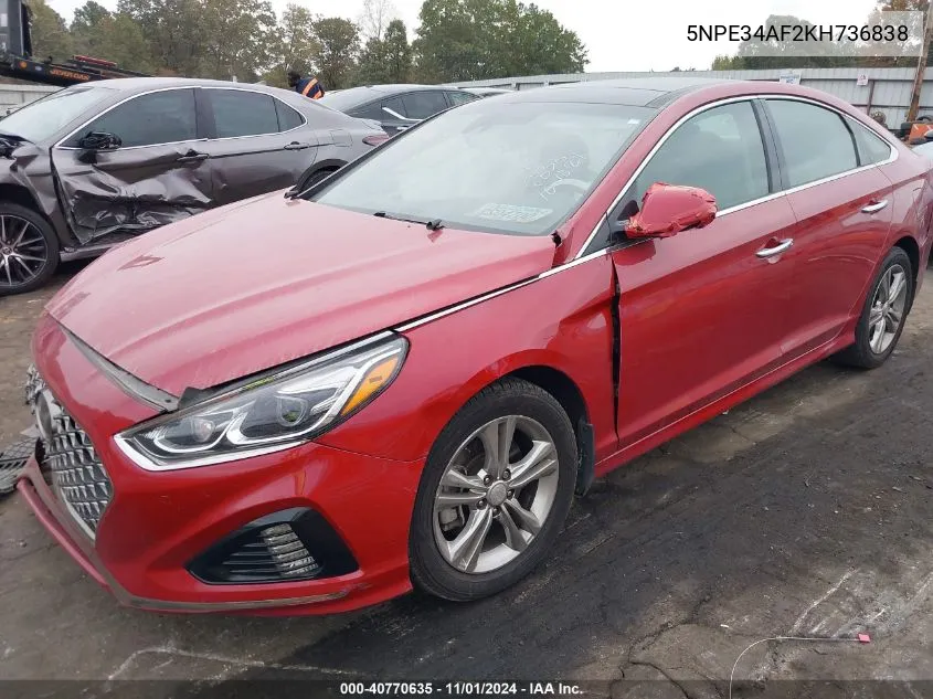 2019 Hyundai Sonata Limited VIN: 5NPE34AF2KH736838 Lot: 40770635