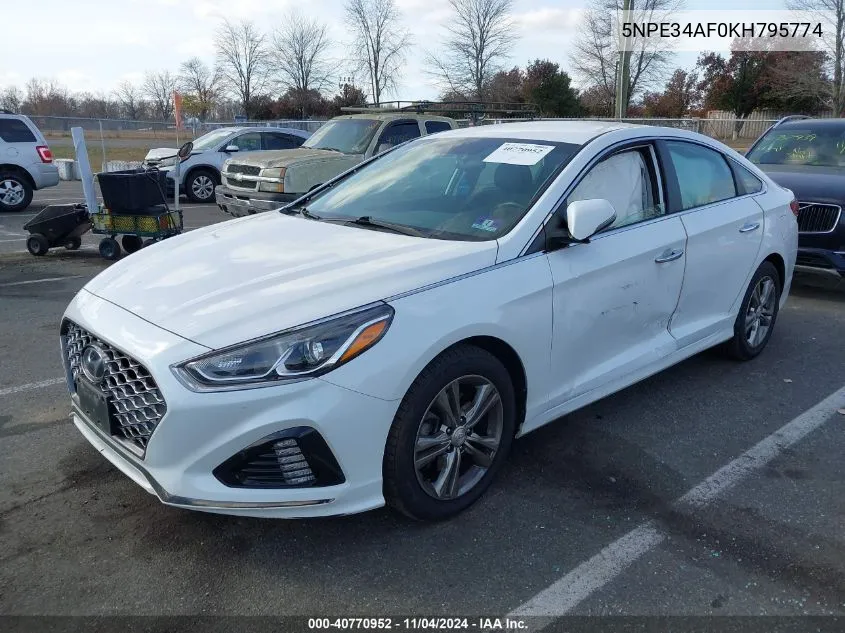 2019 Hyundai Sonata Sel VIN: 5NPE34AF0KH795774 Lot: 40770952