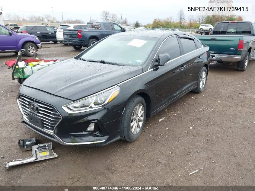 2019 Hyundai Sonata Se VIN: 5NPE24AF7KH739415 Lot: 40774346