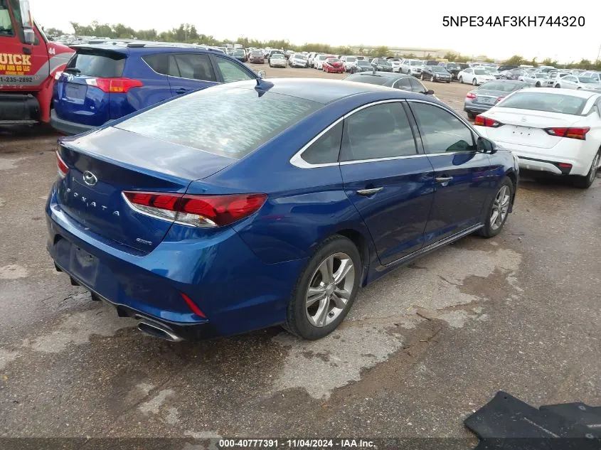 2019 Hyundai Sonata Sport VIN: 5NPE34AF3KH744320 Lot: 40777391