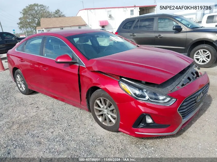 2019 Hyundai Sonata Se VIN: 5NPE24AF0KH819736 Lot: 40786801