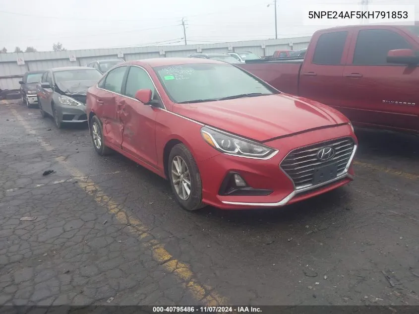 2019 Hyundai Sonata Se VIN: 5NPE24AF5KH791853 Lot: 40795486