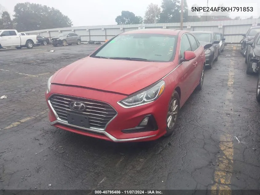 2019 Hyundai Sonata Se VIN: 5NPE24AF5KH791853 Lot: 40795486