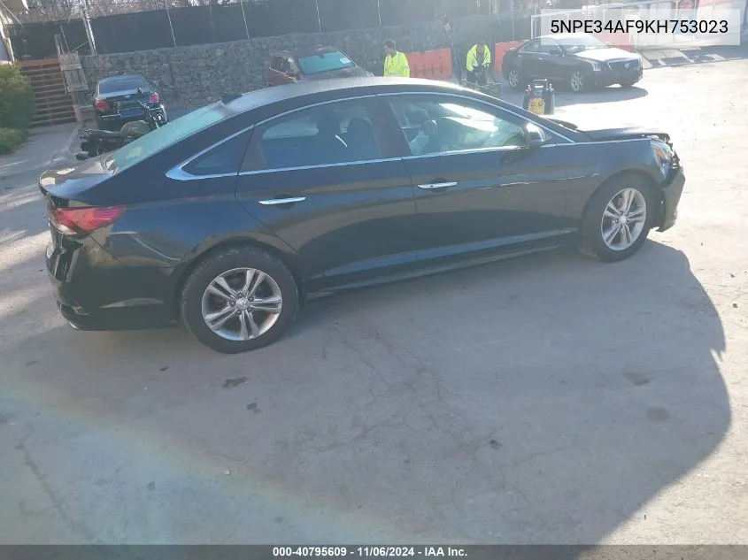 2019 Hyundai Sonata Sel VIN: 5NPE34AF9KH753023 Lot: 40795609