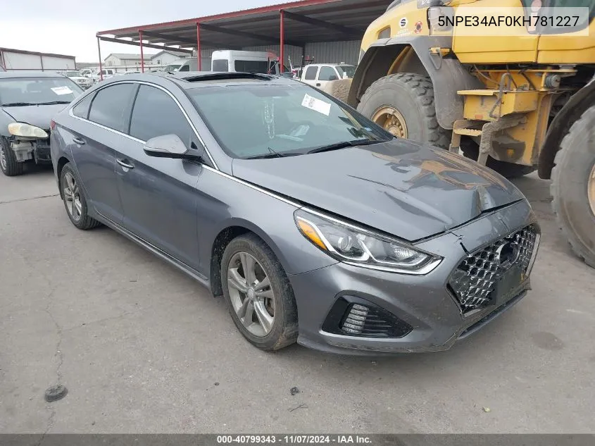 2019 Hyundai Sonata Sport VIN: 5NPE34AF0KH781227 Lot: 40799343