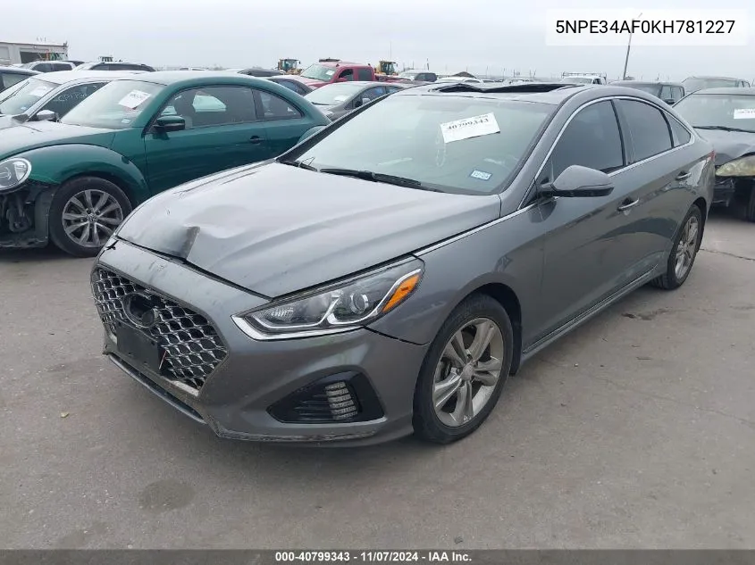 2019 Hyundai Sonata Sport VIN: 5NPE34AF0KH781227 Lot: 40799343