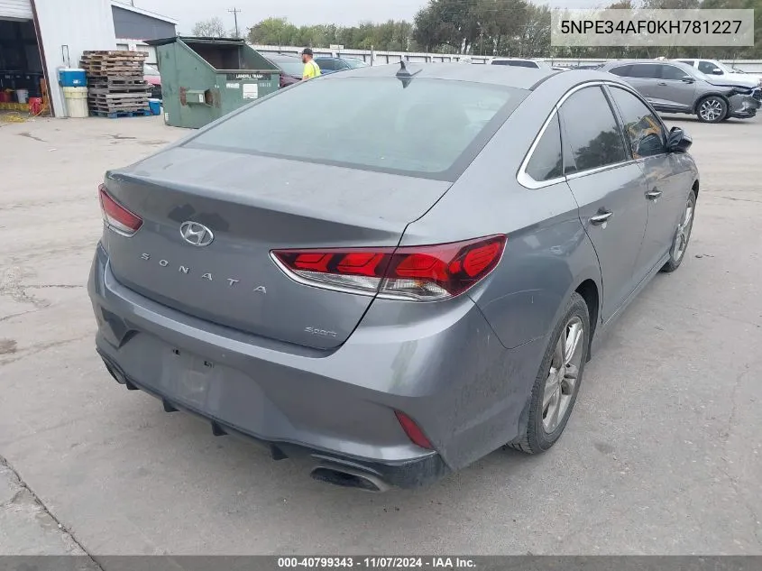 2019 Hyundai Sonata Sport VIN: 5NPE34AF0KH781227 Lot: 40799343