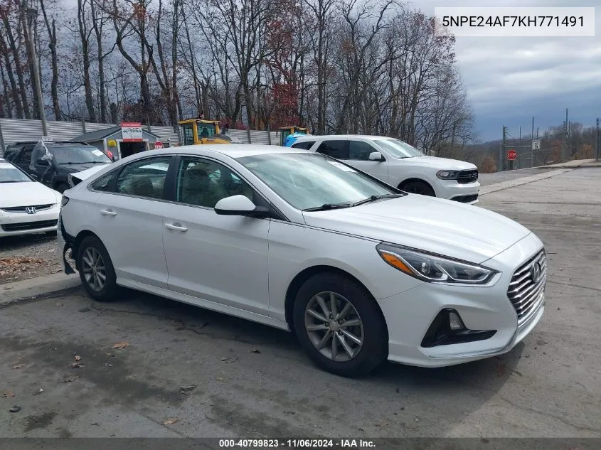 2019 Hyundai Sonata Se VIN: 5NPE24AF7KH771491 Lot: 40799823