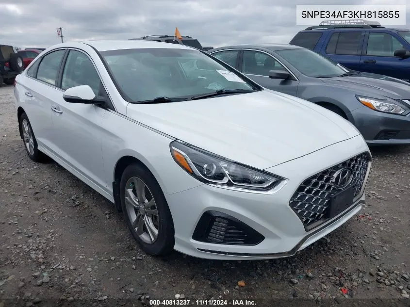 2019 Hyundai Sonata Sel VIN: 5NPE34AF3KH815855 Lot: 40813237