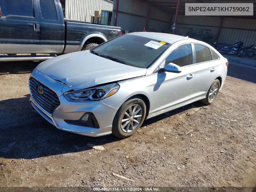 2019 Hyundai Sonata Se VIN: 5NPE24AF1KH759062 Lot: 40821314