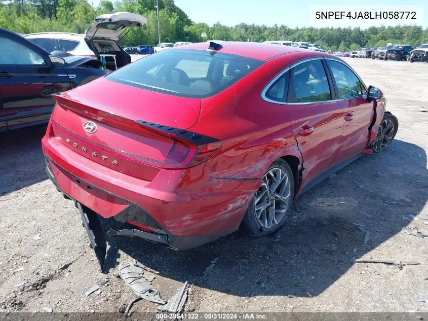 5NPEF4JA8LH058772 2020 Hyundai Sonata Sel