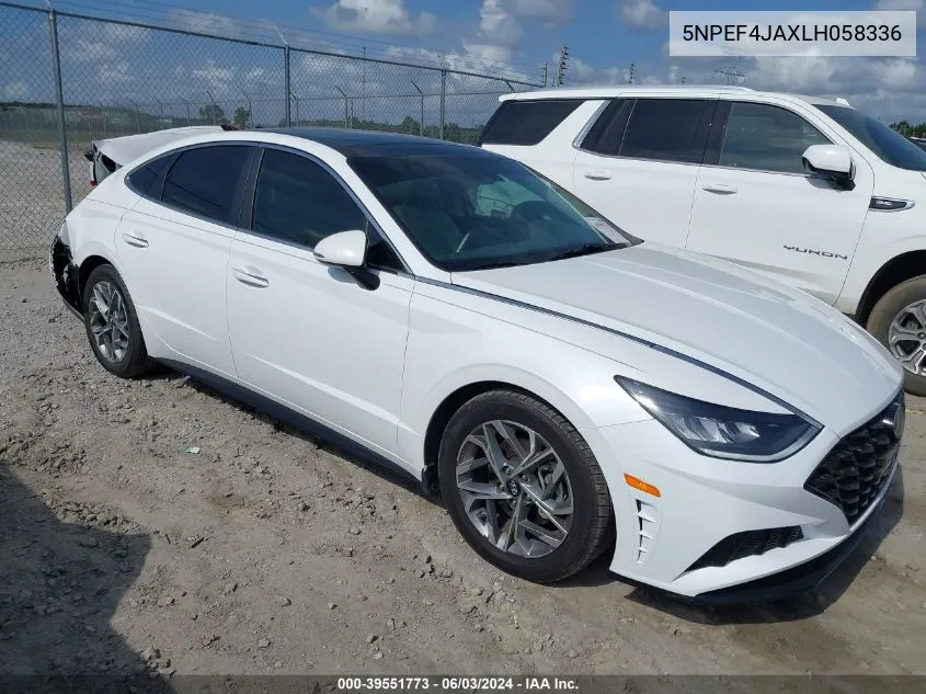 2020 Hyundai Sonata Sel VIN: 5NPEF4JAXLH058336 Lot: 40289234