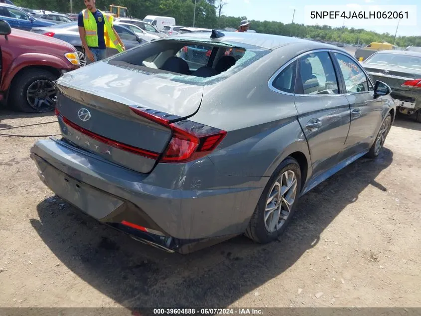 2020 Hyundai Sonata Sel VIN: 5NPEF4JA6LH062061 Lot: 39604888