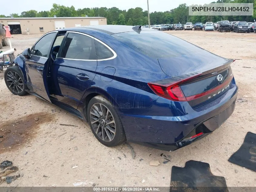 2020 Hyundai Sonata Limited VIN: 5NPEH4J28LH04452 Lot: 39753127