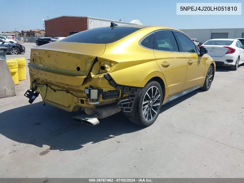 2020 Hyundai Sonata Sel Plus VIN: 5NPEJ4J20LH051810 Lot: 39767462