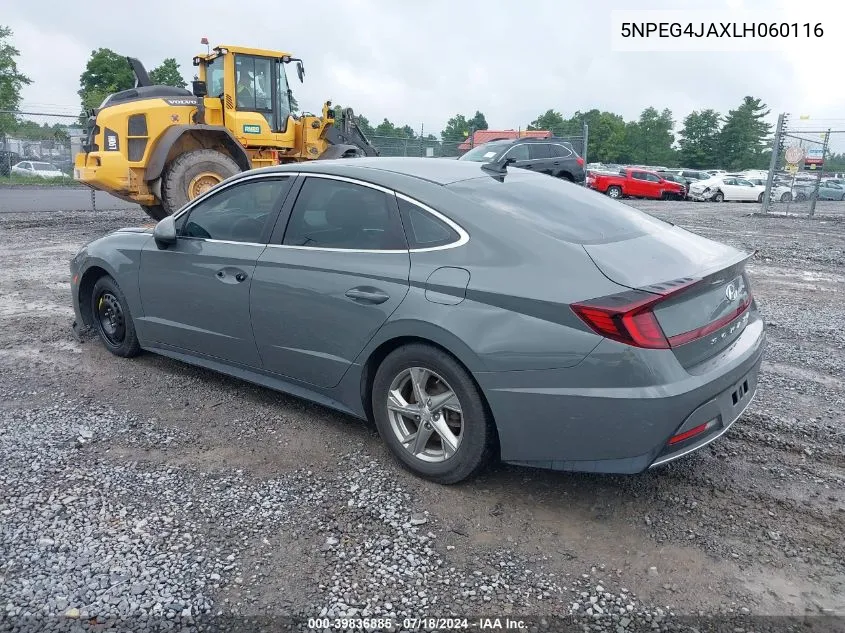 2020 Hyundai Sonata Se VIN: 5NPEG4JAXLH060116 Lot: 39836885