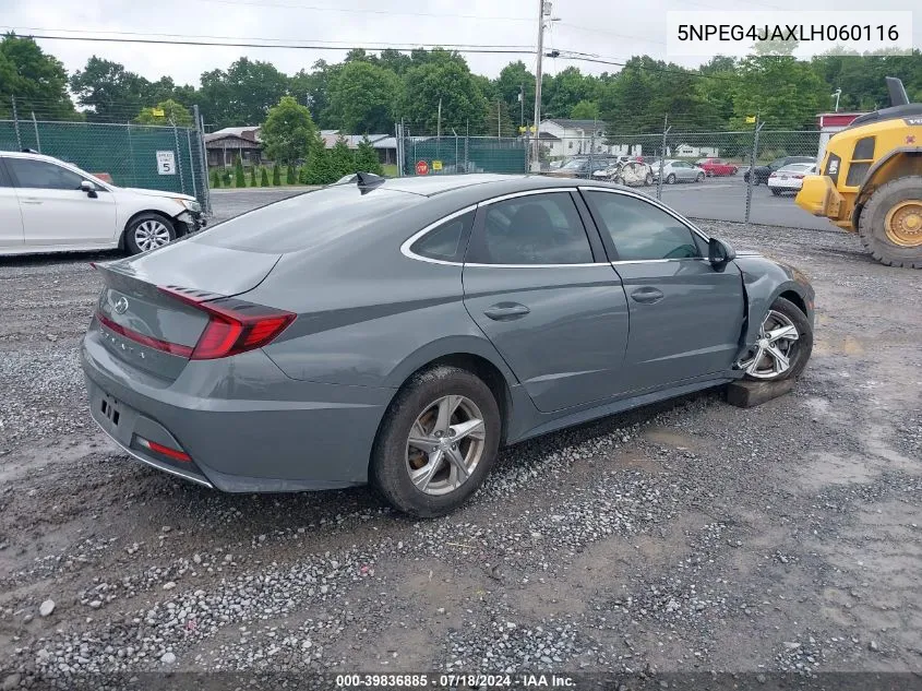 2020 Hyundai Sonata Se VIN: 5NPEG4JAXLH060116 Lot: 39836885