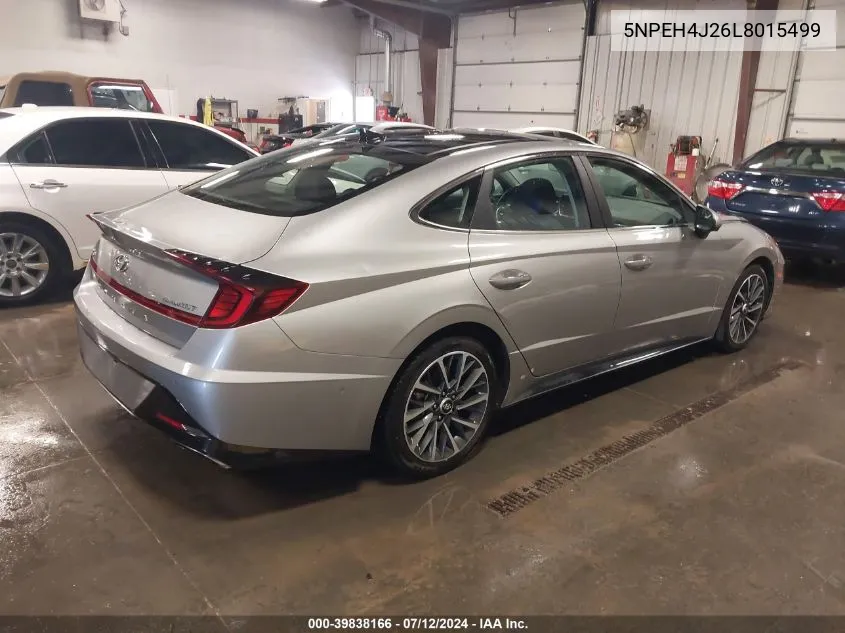 2020 Hyundai Sonata Limited VIN: 5NPEH4J26L8015499 Lot: 39838166