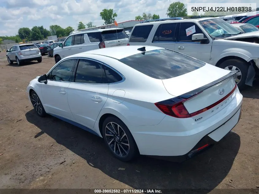 2020 Hyundai Sonata Sel Plus VIN: 5NPEJ4J22LH018338 Lot: 39852582