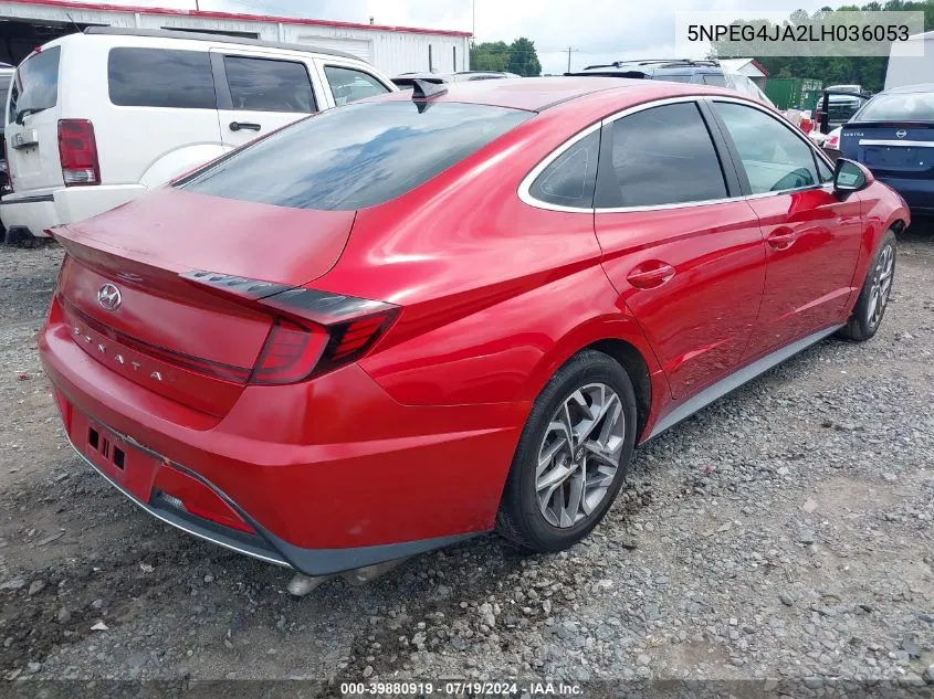 2020 Hyundai Sonata Se VIN: 5NPEG4JA2LH036053 Lot: 39880919