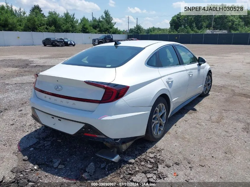 2020 Hyundai Sonata Sel VIN: 5NPEF4JA0LH030528 Lot: 39890987