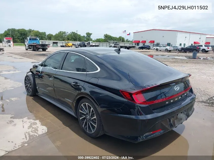 2020 Hyundai Sonata Sel Plus VIN: 5NPEJ4J29LH011502 Lot: 39922402