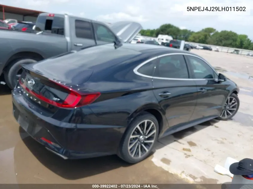 2020 Hyundai Sonata Sel Plus VIN: 5NPEJ4J29LH011502 Lot: 39922402