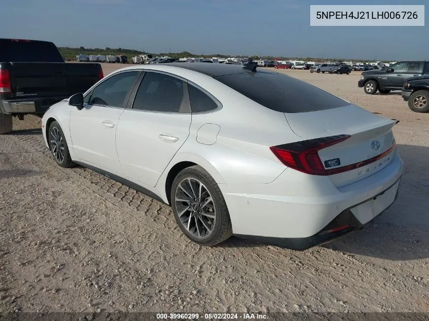 5NPEH4J21LH006726 2020 Hyundai Sonata Limited