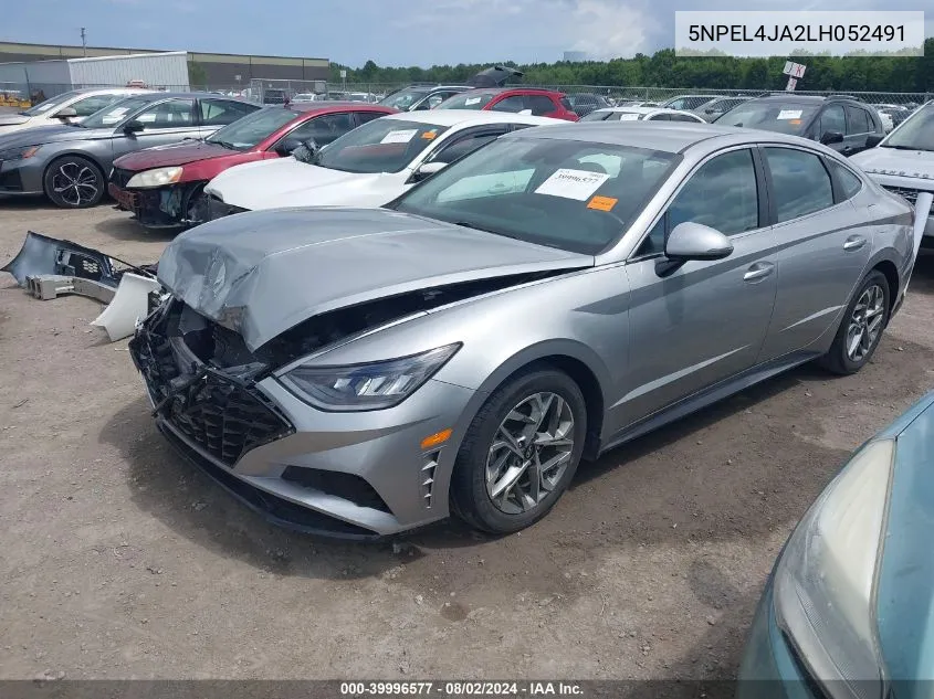 2020 Hyundai Sonata Sel VIN: 5NPEL4JA2LH052491 Lot: 39996577