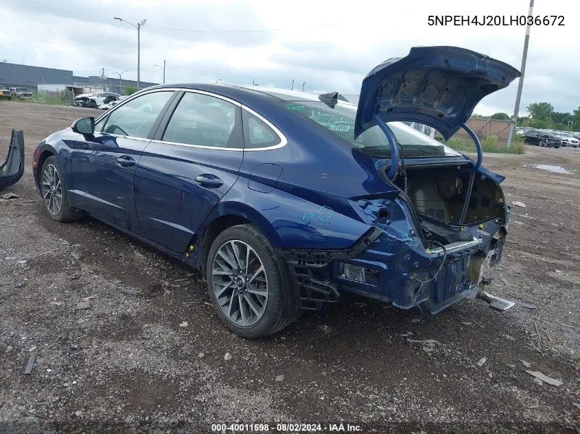 5NPEH4J20LH036672 2020 Hyundai Sonata Limited