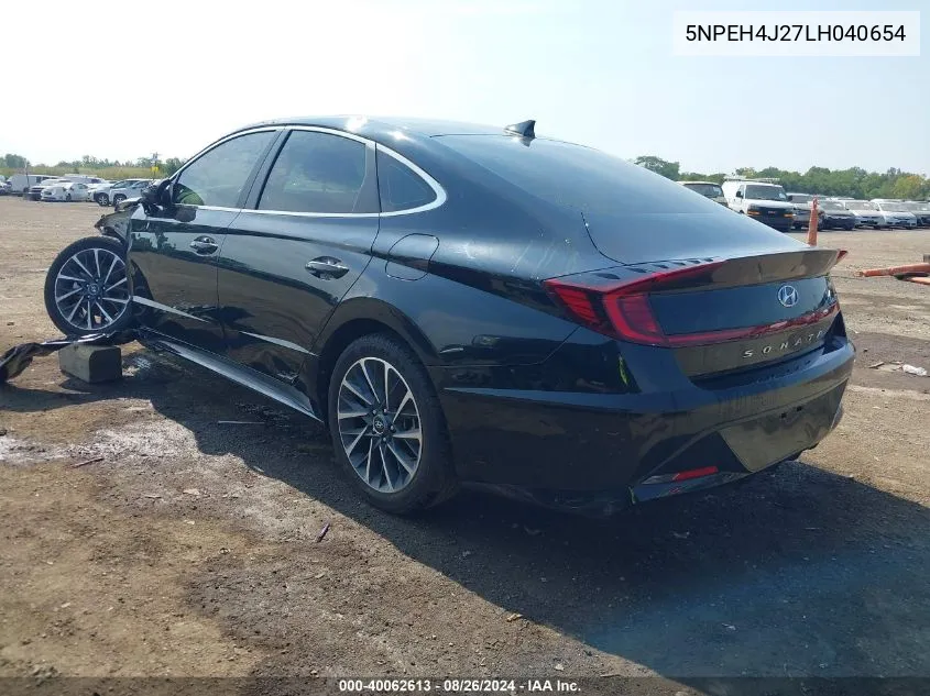 2020 Hyundai Sonata Limited VIN: 5NPEH4J27LH040654 Lot: 40062613