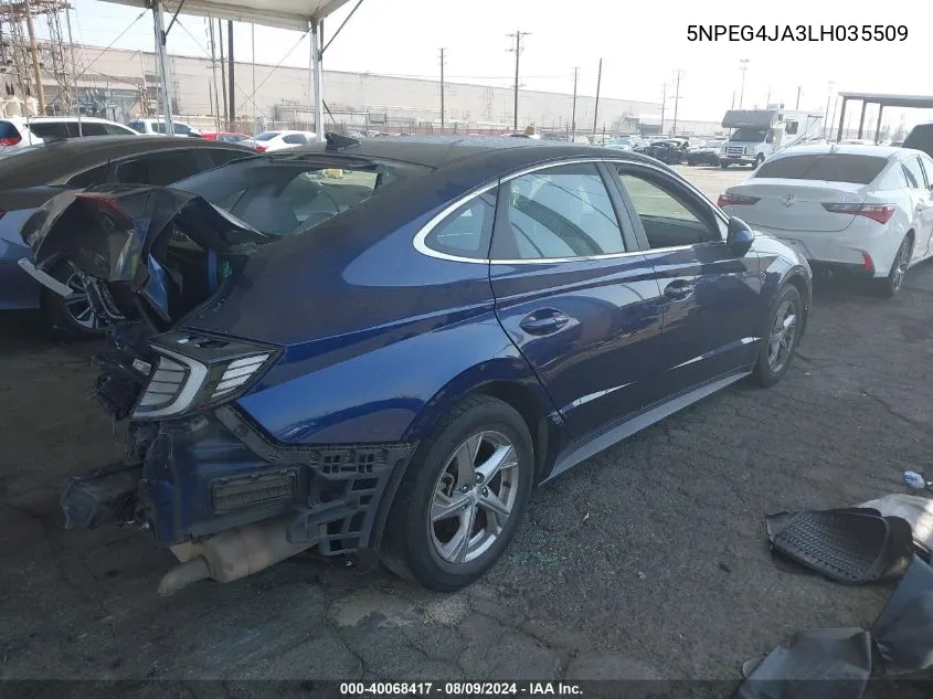 2020 Hyundai Sonata Se VIN: 5NPEG4JA3LH035509 Lot: 40068417