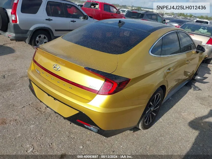 5NPEJ4J25LH012436 2020 Hyundai Sonata Sel Plus