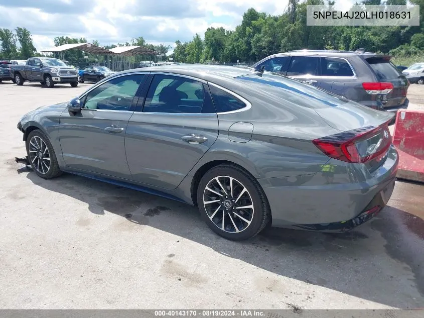 5NPEJ4J20LH018631 2020 Hyundai Sonata Sel Plus