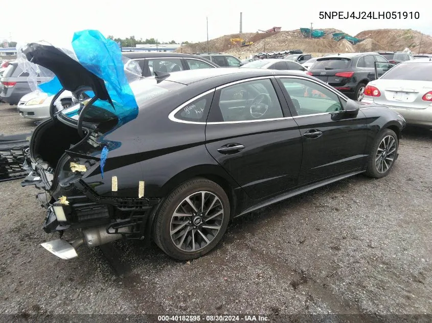 2020 Hyundai Sonata Sel Plus VIN: 5NPEJ4J24LH051910 Lot: 40182595